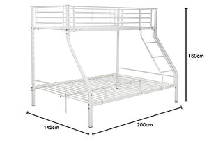 Letto a Castello Metallo Bianco Doppio 90x190+140x190 cm Habitat et Jardin