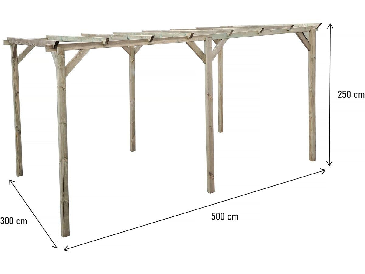 Habitat et Jardin Pensilina Legno 3x5x2,4m Solar II Marrone