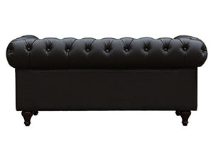 Habitat et Jardin Divano Chesterfield 2 Posti 157 cm Marrone Tessuto