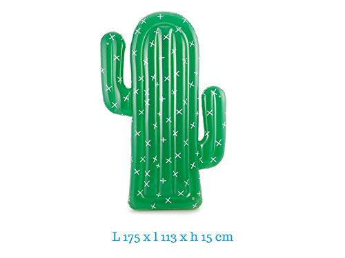 Summer Waves Galleggiante Gonfiabile Cactus 180 cm Verde in PVC