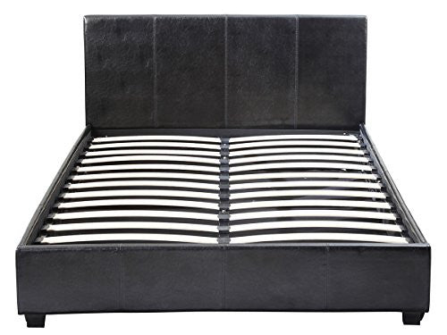 Letto contenitore matrimoniale 140x190 cm nero in PVC Habitat et Jardin