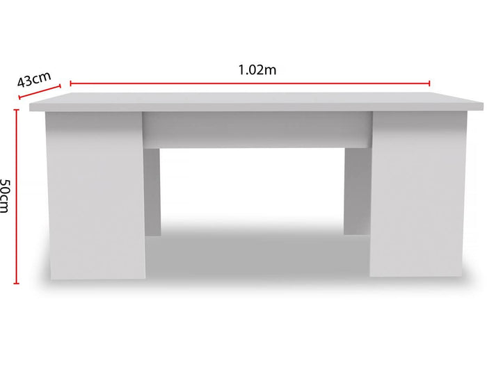 Habitat et Jardin Tavolino 102x50x43 cm Bianco Rettangolare Minimalista