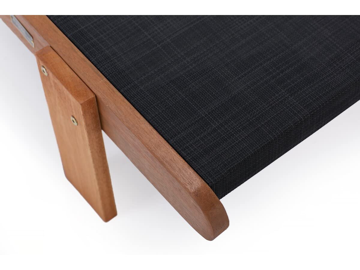 Lettino da sole Habitat et Jardin Saigon Maple legno Shorea nero regolabile con rotelle