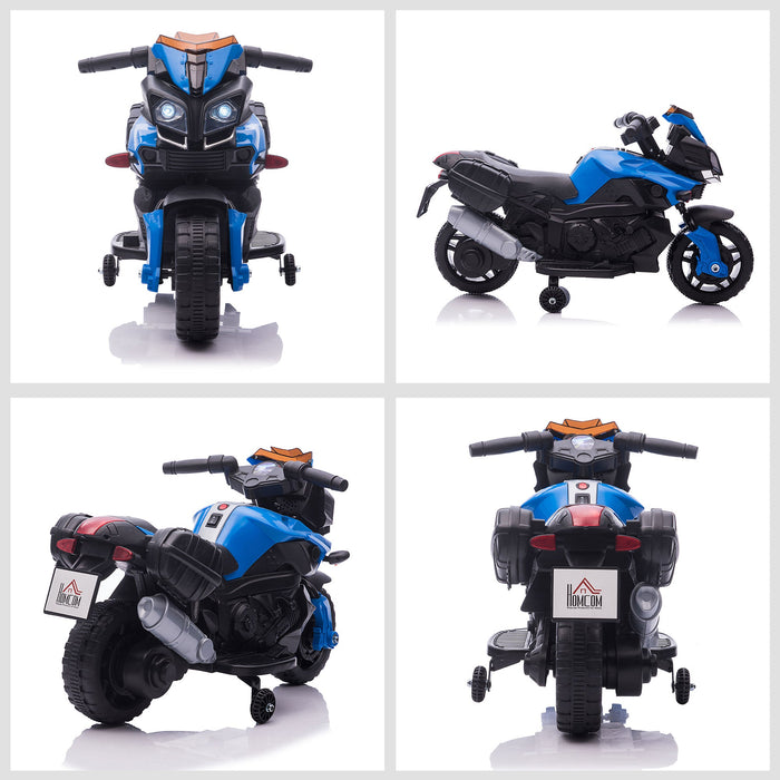 Moto Elettrica per Bambini 6V con Fari e Clacson Blu