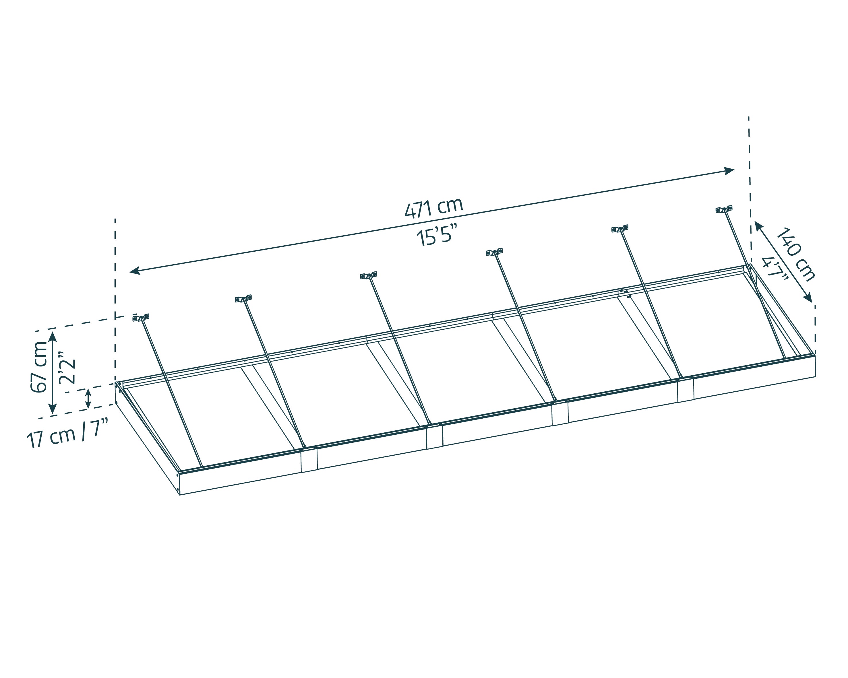 Pensilina Da Esterno Sophia XL 472X140X67 cm  Trasparente