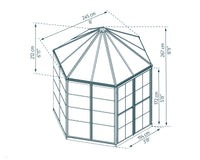 Canopia Oasis Serra Da Giardino in Policarbonato Esagonale 247X213X267 cm Grigio
