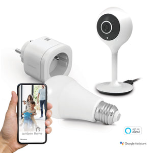 Avidsen Home Start Connect Kit (presa collegata + telecamera fissa collegata + lampadina collegata)