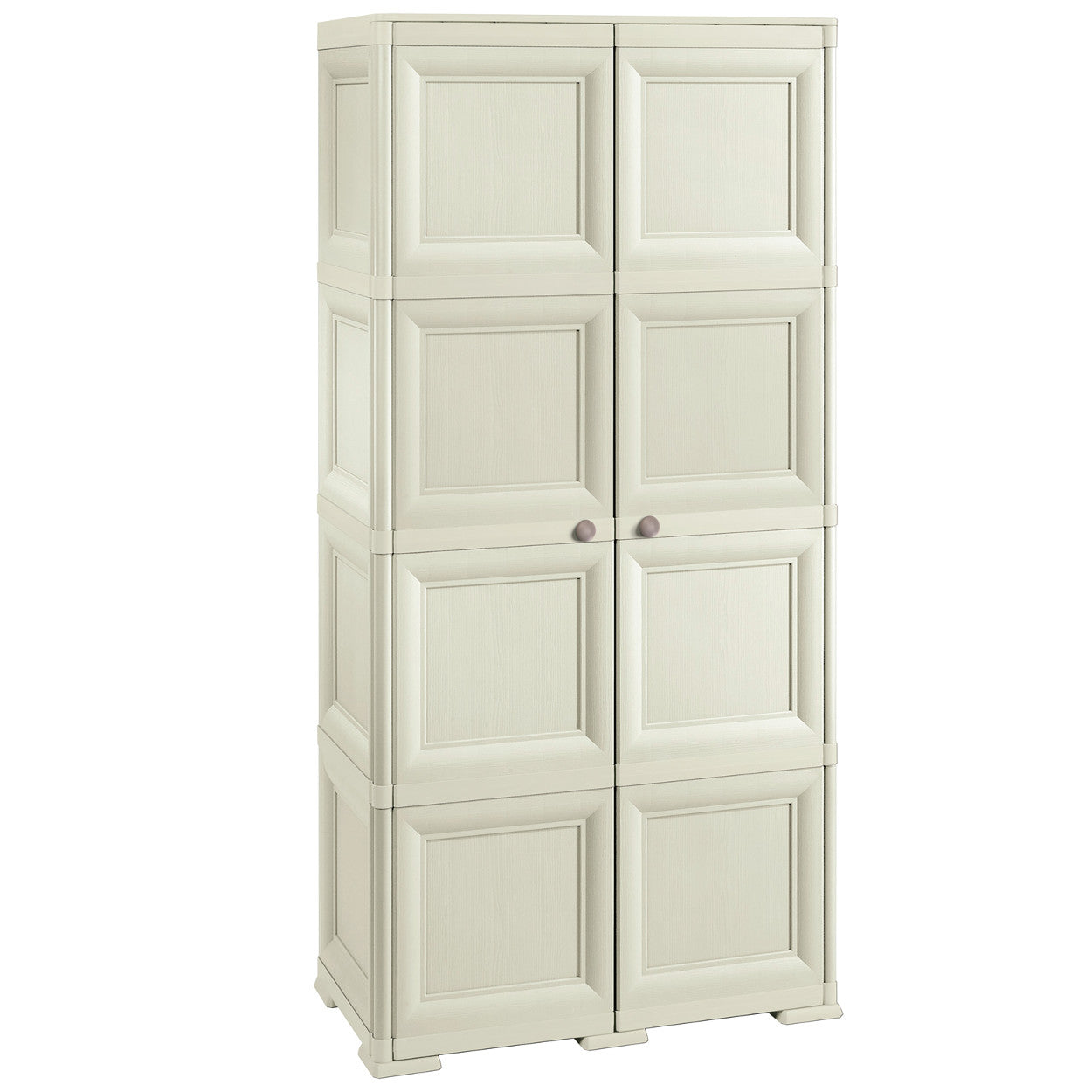 Armadio doppia anta portascope 3 ripiani cm 79x43x164 in resina colore angora - omnimodus