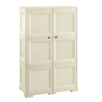 Armadietto doppia anta con 2 ripiani 79x43x125 in resina colore angora - omnimodus