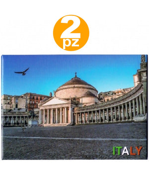 2pz Calamita Souvenir Piazza Plebiscito Napoli Monumenti Magnete Plastica Frigo         