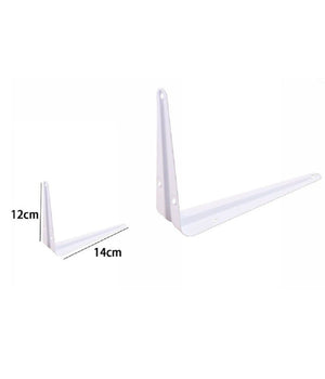 2pz Reggimensola Supporto Staffa Triangolare Mensola Metallo 12x14cm Bianca 07908         