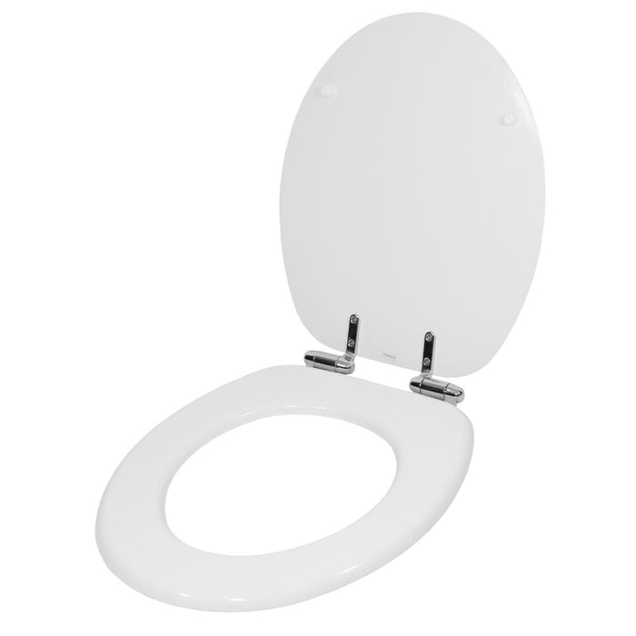 Sedile wc copri water universale frizionato bianco mdf chiusura rallentata *** confezione 1