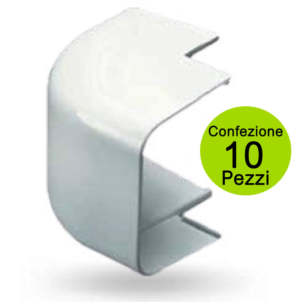 Multipack 10 pz angoli esterni per canaline mm 65x50 in pvc bianco climatizzatori