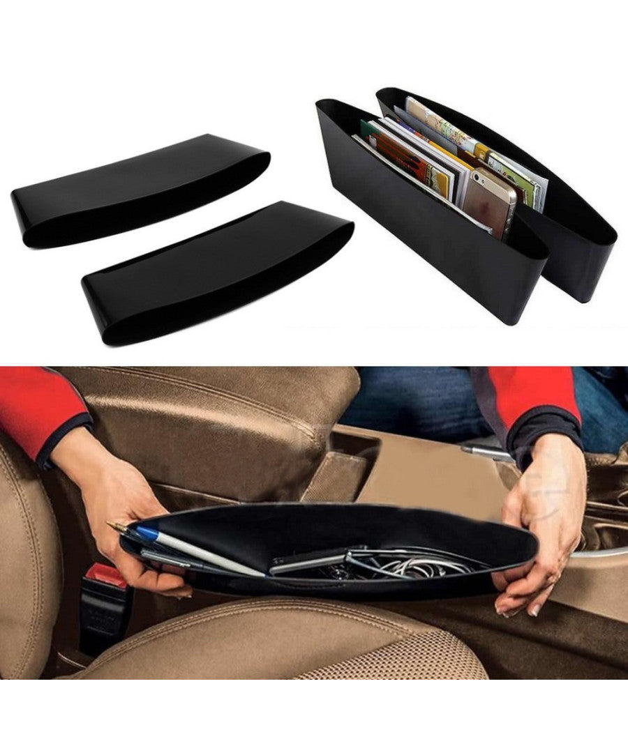 2x Contenitore Organizer Portaoggetti Laterale Per Sedili Svuota Tasche Da Auto         