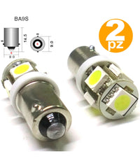 2x Lampadina Led Auto Bulb Ba9s T4w 5005 5 Smd 5050 12v Luce Posizione Abitacolo         