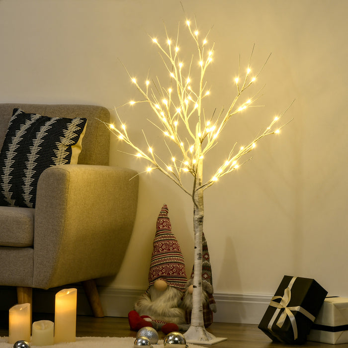 Albero di Natale 17x17x120 cm con 72 Luci LED Bianco