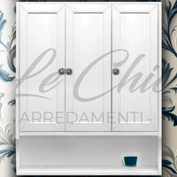 Pensile multiuso bianco opaco a 3 ante shabby chic