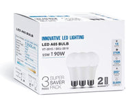 3 PZ Lampada Led E27 A65 15W Bianco Freddo 6400K Bulbo Sfera 1350 Lumen SKU-2818