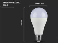 3 PZ Lampada Led E27 A65 15W Bianco Freddo 6400K Bulbo Sfera 1350 Lumen SKU-2818