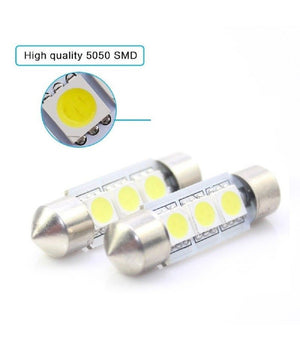 3 X Festoon Siluro 39 Mm Bulb 3 Led Smd C5w W5003 T11 5050 12v Auto Abitacolo         