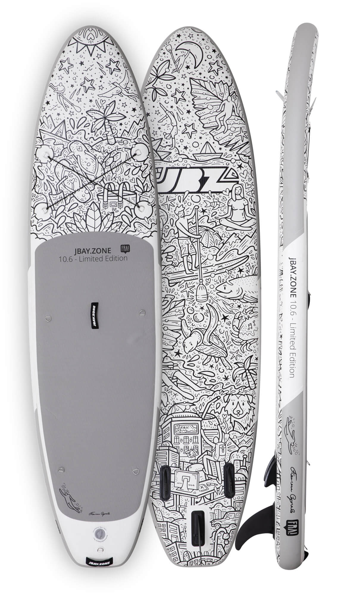 SUP Tavola Stand Up Paddle Gonfiabile 320x81x15 cm con Pagaia Zaino e Accessori Jbay.Zone Fra! Limited Edition