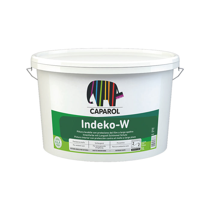 Indeko-W - Pittura Per Interni Lavabile Con Film Protettivo Contro Muffe E Funghi - 5L - Colore Bianco - Caparol