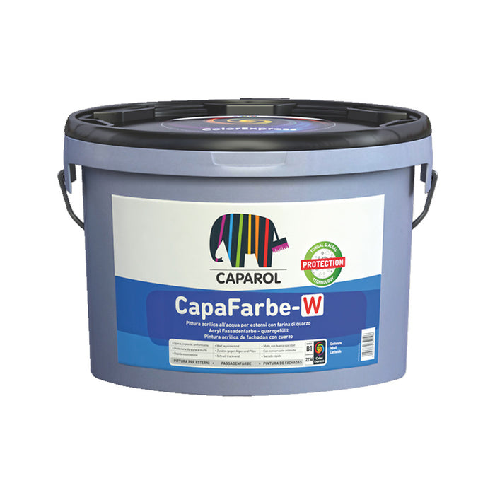 Capafarbe-W - Pittura Per Esterni Acrilica Durevole Agli Agenti Atmosferici Effetto Uniformante - 5L - Colore Bianco - Caparol