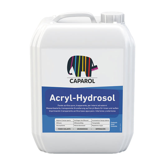 Acryl-Hydrosol - Fondo Fissativo E Consolidante A Base Acrilica Per Applicazioni Interni Esterni - Trasparente - 10L - Caparol