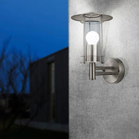 Applique Contemporanea Da Esterno Lisio 1 Luce Acciaio Inox Grigio