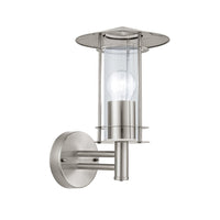 Applique Contemporanea Da Esterno Lisio 1 Luce Acciaio Inox Grigio