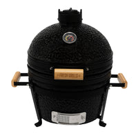 Kamado BBQ Grill 40cm Nero Ceramica Mini Forno Barbecue a Uovo Carbonella Affumicatore