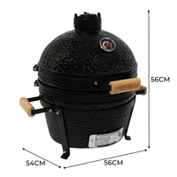 Kamado BBQ Grill 40cm Nero Ceramica Mini Forno Barbecue a Uovo Carbonella Affumicatore