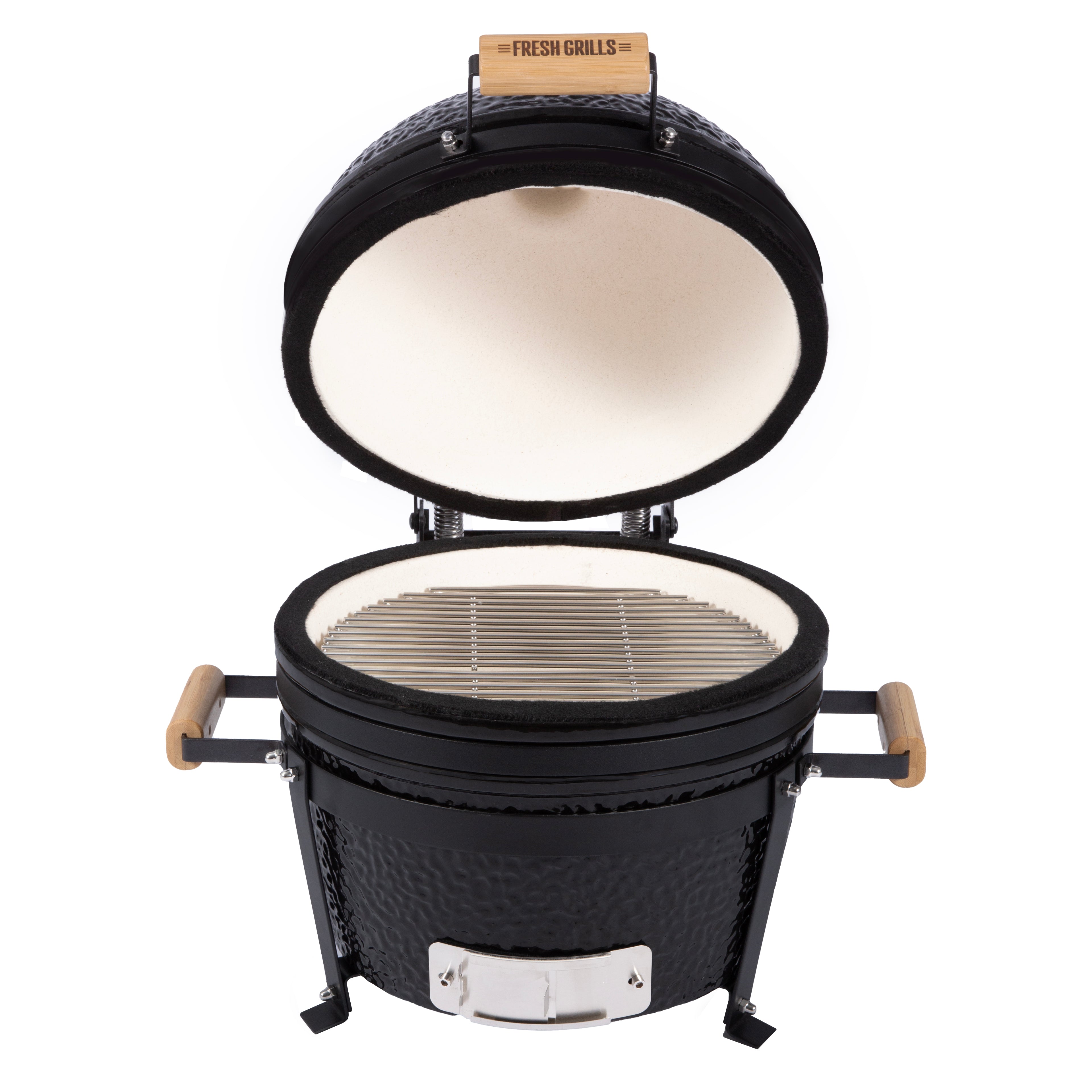 Kamado BBQ Grill 40cm Nero Ceramica Mini Forno Barbecue a Uovo Carbonella Affumicatore