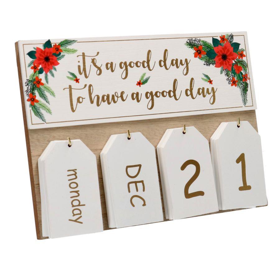 Calendario legno bianco rettangolare cm 25x18x2,5