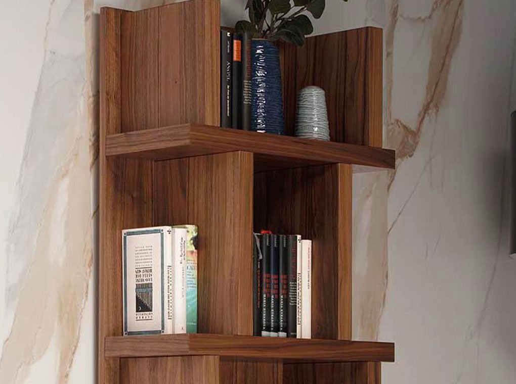 Libreria in legno 60x28x190 cm color noce