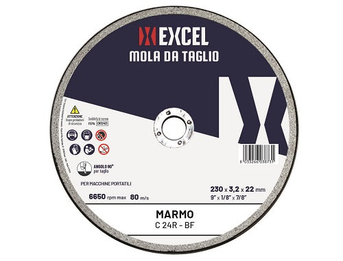 MOLA ABRASIVA EXCEL TAGLIO MARMO 115X3,2X22,23 confezione da PEZZI 10