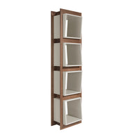 Libreria in legno 50x41x200 cm di noce e cubi grigio perla