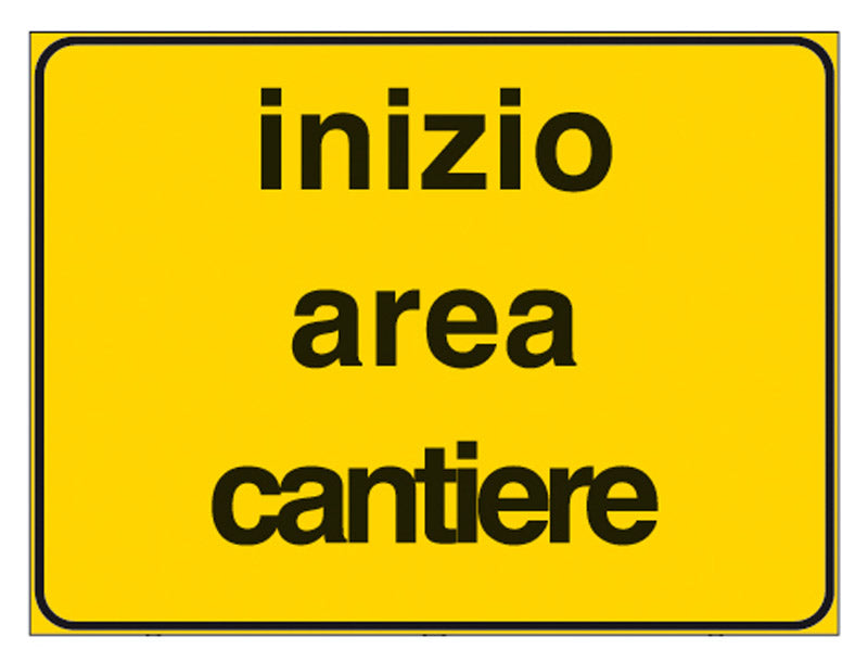 Segnale inizio area cantiere figura 2107  cm. 60x40 - 