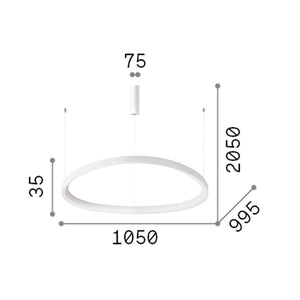 Sospensione Moderna Gemini Bianco Led 80W 3000K Luce Calda