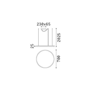 Sospensione Moderna Oracle Alluminio-Materie Plastiche Bianco Led 39W 3000K