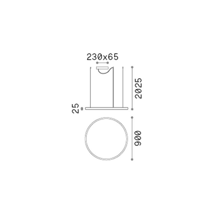 Sospensione Moderna Oracle Alluminio-Materie Plastiche Nero Led 43W K Luce