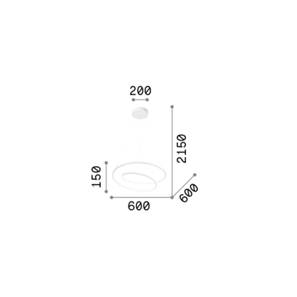 Sospensione Moderna Oz Metallo Ottone Led 48W 3000K Luce Calda D60Cm Dali