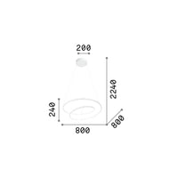 Sospensione Moderna Oz Metallo Ottone Led 55W 3000K Luce Calda D80 Dali