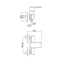 Miscelatore esterno doccia Gattoni H20MIX3000 ottone cromo interasse 100 mm