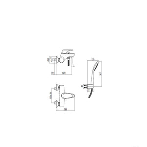 Miscelatore esterno vasca Gattoni H20MIX2000 ottone cromo con doccia duplex