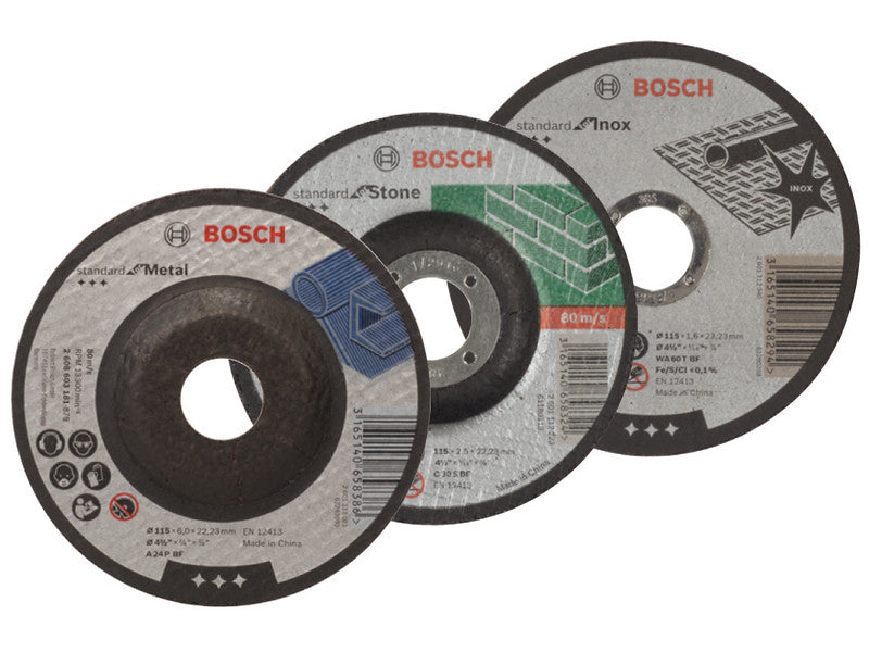 Bosch disco abrasivo a centro depresso per levigatura ferro Ã˜ mm. 115x6x22,2 (10 pezzi) - Bosch