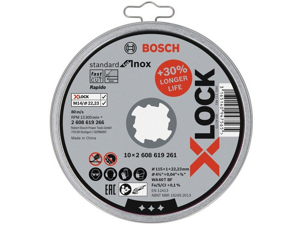 cf box dischi abrasivi x-lock 10 pz. per inox Ã¯ mm. 115x1,0x22,23 vit50688