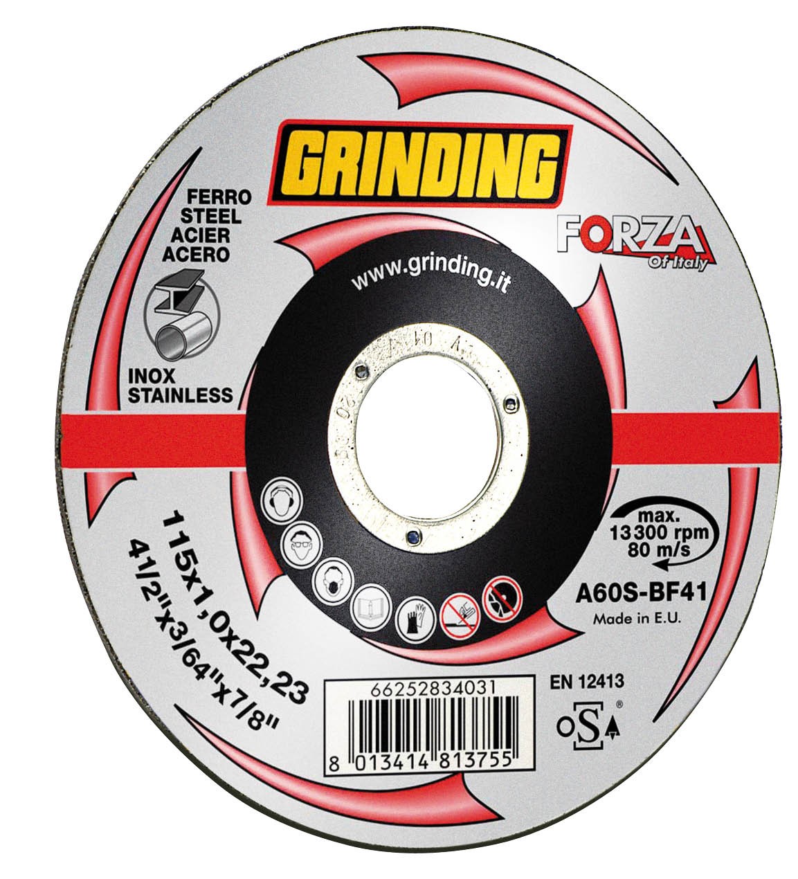 Grinding disco abrasivo piano forza per inox Ã˜ mm. 230x1,9x22,2 (25 pezzi) - Grinding