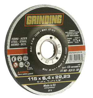 Grinding disco abrasivo centro depresso per levigatura ferro Ã˜ mm.115x6,4x22,2 (25 pezzi) - Grinding