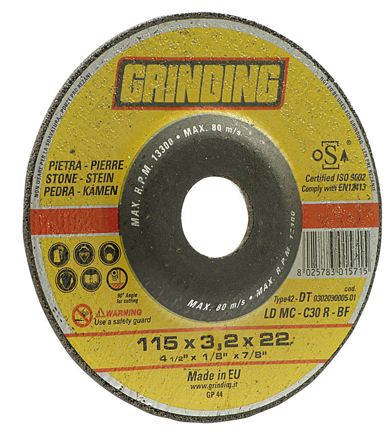 Grinding disco abrasivo centro depresso per marmo Ã˜ mm. 230x3,2x22,2 (25 pezzi) - Grinding